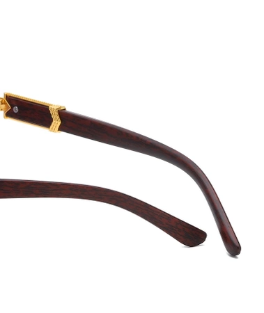 Ochelari de soare dreptunghiulari maro fără rame