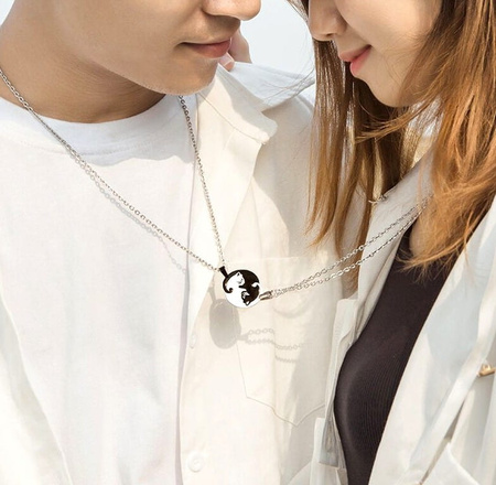 BEST FRIENDS colier din oțel chirurgical pentru cupluri Cat Cats