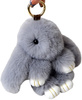 Breloc mare cu pompon din blană Iepuraș 17 cm