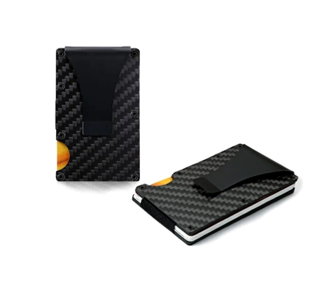 Portofel de metal mini pentru bărbați Husă pentru bărbați Organizator de carduri negru