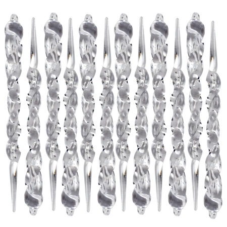 Pandantiv de Crăciun Icicles, 12 globuri decorative 13 cm