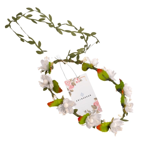 Coroană albă Bentita pentru împărtășanie Flori Trandafiri Stil Boho