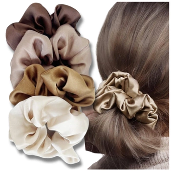 Bandă de păr SCRUNCHIE, set de 4, satin
