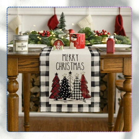 Față de masă albă pentru masa de Crăciun