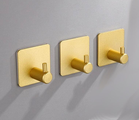 Set de 3 cârlige de perete autoadezive loft gold