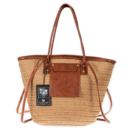 Geantă de umăr de damă mare de paie pentru BAD&BAGS de vară