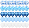 Set de 40 de baloane albastre mixte cu confetti, nunta, ziua de nastere