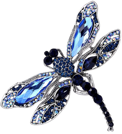 Brosa DRAGONFLY cu zirconi, ac retro insecte