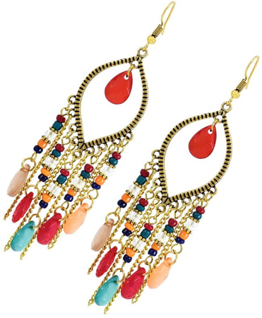Cercei etnici Boho dama, retro oriental lung
