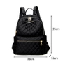 Rucsac elegant de dama negru cu accesorii matlasate aurii