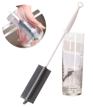 Perie din silicon pentru curățarea paharelor înalte, sticlelor și borcanelor