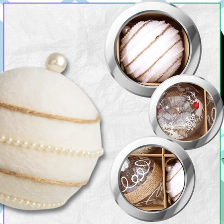 Set decorațiuni acrilice globuri de Crăciun 8 cm