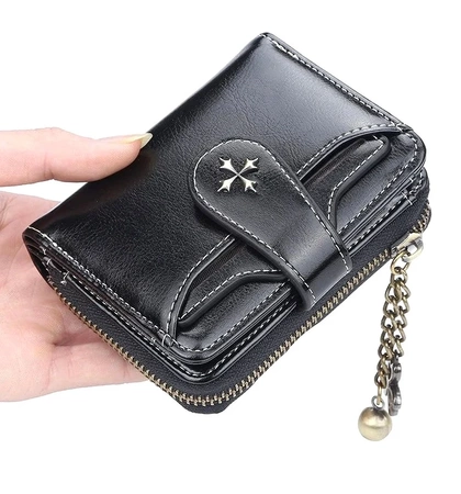 Poșetă clasică, portofel mic retro de damă, negru