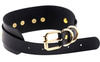 Colier choker din aur negru cu curea din piele