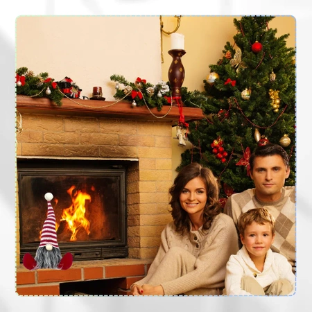 Spiriduș de Crăciun Moș Crăciun 28 cm stând pitic roșu