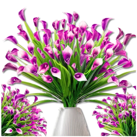 Flori artificiale crini roz decor buchet calla 5buc