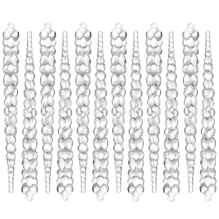 Țurțuri pentru brad de Crăciun, 12 globuri decorative de 13 cm, pandantiv