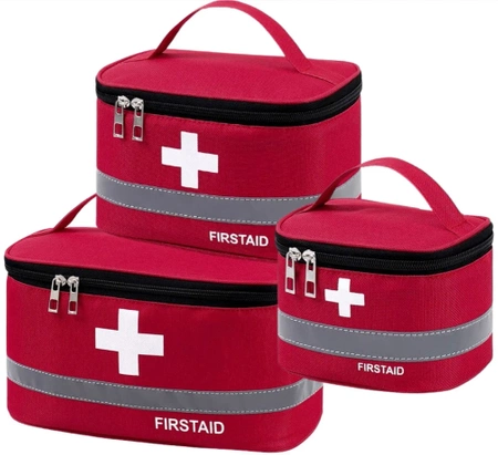 Trusa de prim ajutor, 3 buc, set medical, organizator medicamente de calatorie