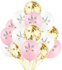 Set de 15 baloane mixte confetti unicorn ziua de aur