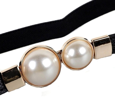Curea îngustă de damă cu perle pentru o rochie