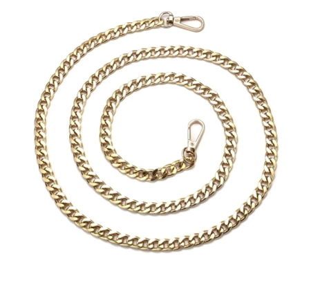 Curea geanta 120cm, auriu, lant gros din metal