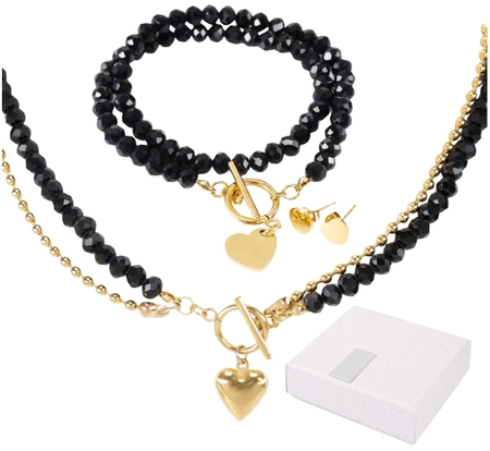 Set de bijuterii din oțel chirurgical colier brățară cercei aur