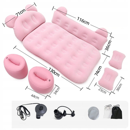 Saltea auto bej, pat bancheta spate cu pompa, camping