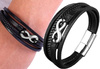 Bratara multi infinity din piele neagra