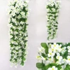 Hanging alb artificiale iederă alpinism flori decorative 1pc pentru balcon