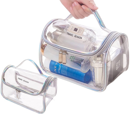 Organizator transparent dreptunghiular din PVC pentru pungi cosmetice