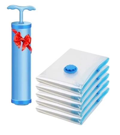 Set 5 buc. saci haine organizator vacuum impermeabil pentru dulap 50 x 60 cm