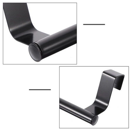Hangers 2pc negru pentru bucătărie dulap ușă baie prosop feroviar