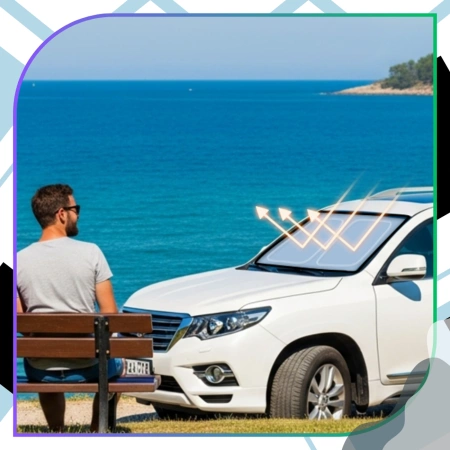 Parasolar pliabil pentru parbrizul mașinii.