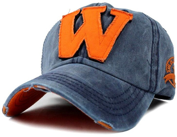 Şapcă de baseball din denim cu viziere cu literă W