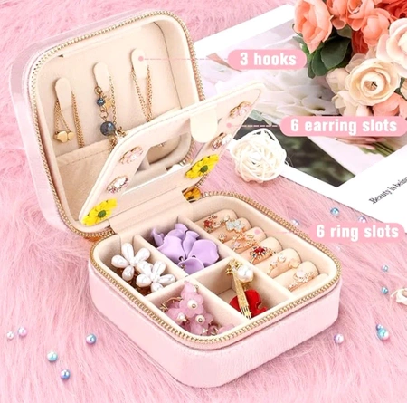 Organizator cutie de bijuterii cu oglinda, cutie si cutie