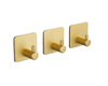 Set de 3 cârlige de perete autoadezive loft gold