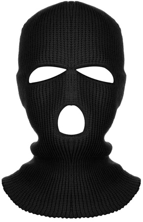 Mască balaclava neagră cu 3 găuri de căldură