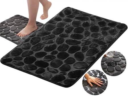 Covoraș absorbant anti-alunecare pentru baie, negru, moale