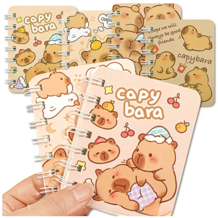 Caiet de buzunar caiet caiet cu spirală capibara set de 4