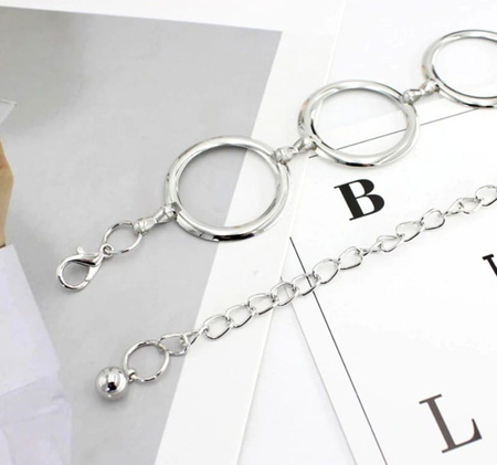 Curea de talie argintie Lant metalic cu ochiuri