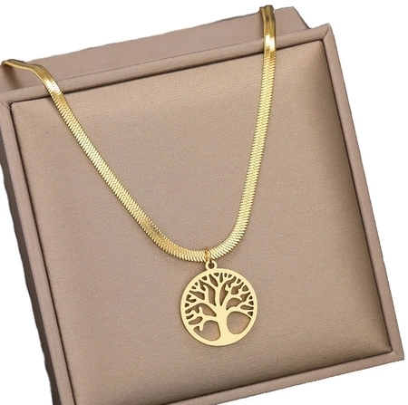 Colier de șarpe din aur, copac elegant din oțel chirurgical