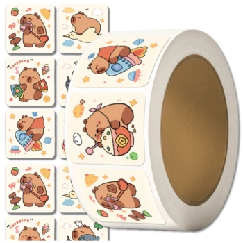 Autocolante capibara desene animate colorate pe rola 300 buc pentru copii DIY