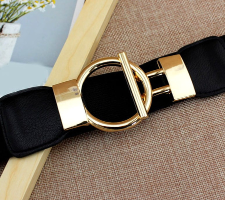 Cureaua de dama neagra pentru o rochie Elastic gold