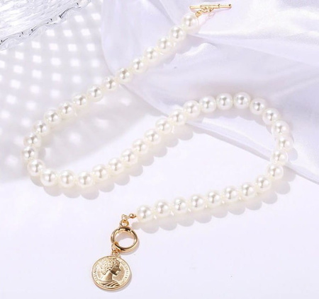 Colier de damă cu lanț de aur cu perle