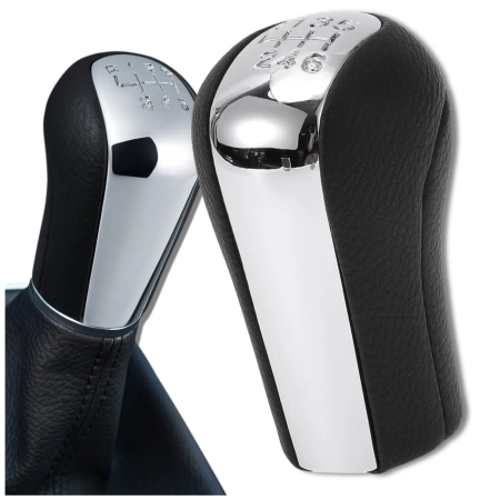 Buton schimbător de viteze Toyota Corolla Yaris Aygo Verso Avensis RAV4 Piele cromată