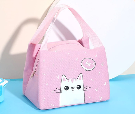 Geanta termica pentru pranz LUNCH BOX pink cat