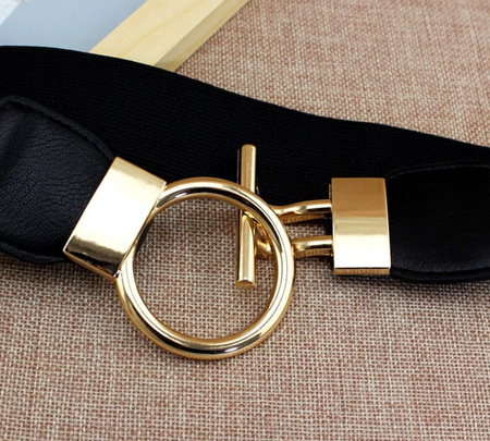 Cureaua de dama neagra pentru o rochie Elastic gold