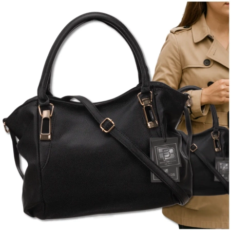 Geanta shopper dama neagra BAD&BAGS geanta de umar din piele ecologica