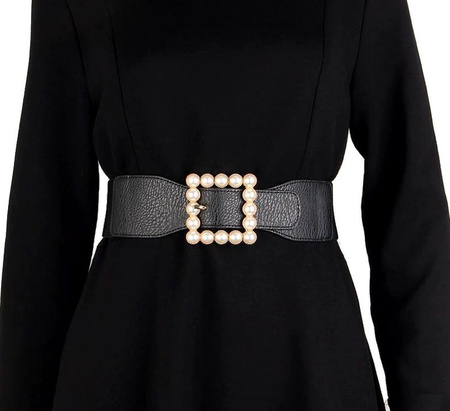 Curea elastică lată de cauciuc cu perle