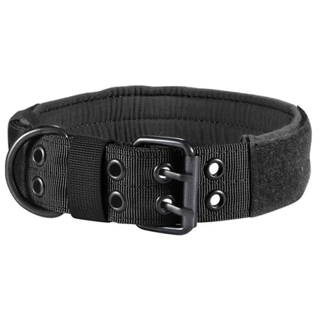 Tactic negru reglabil dublu rând XL guler de câine